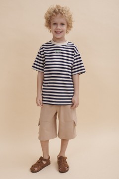 Стильная футболка в полоску для мальчика BFT3354/2  Pelican(фото2)