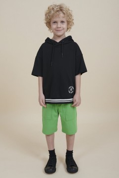 Чёрная футболка с капюшоном для мальчика BFTK3353 Pelican(фото3)