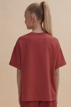 Красная футболка с принтом для девочки GFT3354/3 Pelican(фото3)