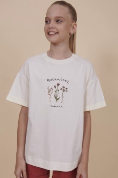 Хлопковая футболка с принтом для девочки GFT3354/4  Pelican