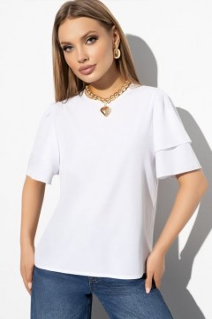 Белая блузка с рукавами воланами Charutti