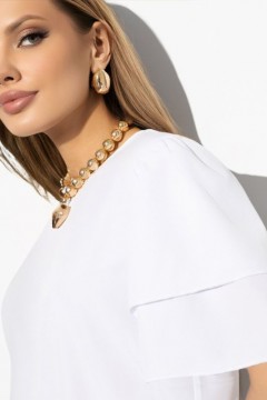 Белая блузка с рукавами воланами Charutti(фото2)