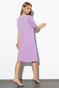 Сиреневое платье с рукавами из гипюр-стрейча Charutti(фото4)