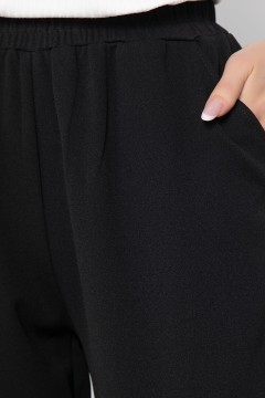 Свободные чёрный брюки на резинке Lady Taiga(фото3)