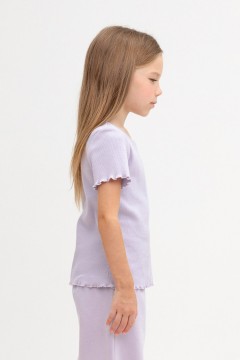 Удобная футболка для девочки КР 301989/лепесток орхидеи к453 фуфайка Crockid(фото2)