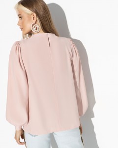 Розовая блузка с объёмными рукавами Charutti(фото5)