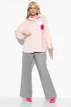 Розовая рубашка с брошкой Charutti(фото2)