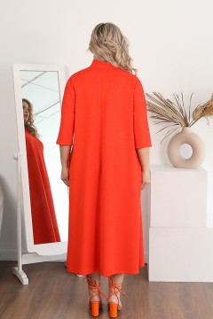 Оранжевое трикотажное платье с карманами Wisell(фото5)