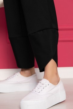 Чёрные брюки в стиле бохо с карманами Lady Taiga(фото4)