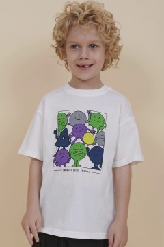 Удобная футболка с принтом для мальчика BFT3353/1 Pelican