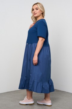 Комбинированное синее платье Intikoma(фото5)