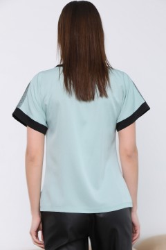 Мятная блузка с короткими рукавами Diolche(фото3)