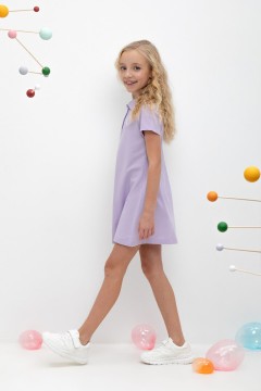 Удобное платье в пастельно-лиловом цвете для девочки КР 5866/пастельно-лиловый к457 платье Crockid(фото2)