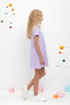 Удобное платье в пастельно-лиловом цвете для девочки КР 5866/пастельно-лиловый к457 платье Crockid(фото3)