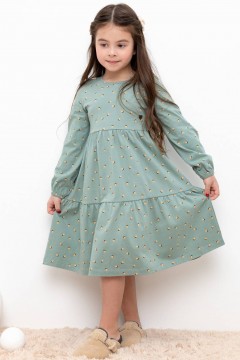 Удобное платье с притном для девочки КР 5770/полынь,маленькие желуди к401 платье Crockid