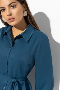 Синее платье-рубашка с пуговицами 48 размер Charutti(фото3)