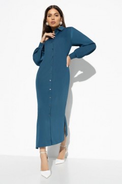 Синее платье-рубашка с пуговицами 48 размер Charutti(фото2)