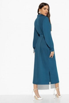 Синее платье-рубашка с пуговицами 48 размер Charutti(фото4)