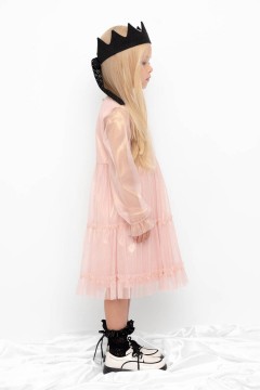 Гламурная платье для девочки в цвете розовый жемчуг  К 5855/розовый жемчуг платье Crockid(фото2)