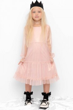 Гламурная платье для девочки в цвете розовый жемчуг  К 5855/розовый жемчуг платье Crockid