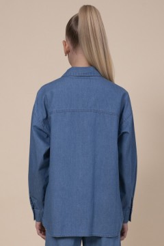Стильная джинсовая рубашка для девочки GGCJ3352 Pelican(фото4)
