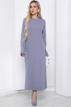 Серо-голубое длинное платье из трикотажа лапша LT collection(фото2)