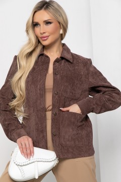 Вельветовая коричневая рубашка с карманами Lady Taiga(фото2)