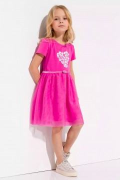 Розовое платье для девочки с коротким рукавом 11259AW23 Vulpes Familiy(фото2)