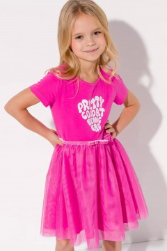 Розовое платье для девочки с коротким рукавом 11259AW23 Vulpes Familiy