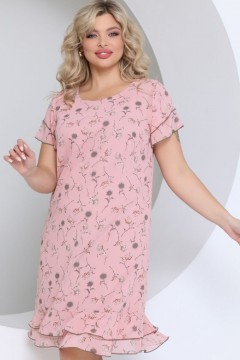Розовое шифоновое платье с цветочным принтом Agata