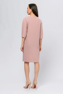 Розовое платье с рукавом-реглан 1001 dress(фото3)