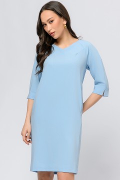Голубое платье с рукавом реглан 1001 dress