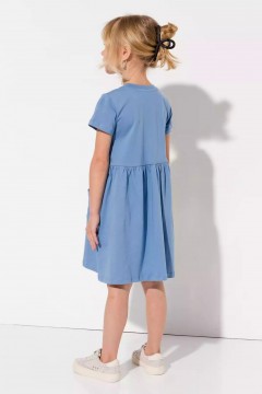 Голубое платье для девочки с коротким рукавом 11139AW23 Vulpes Familiy(фото3)