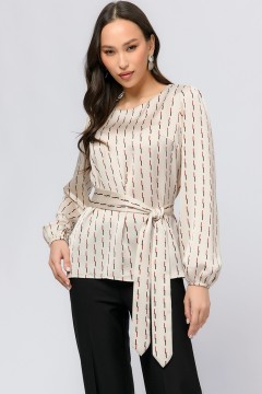 Удлиненная блуза с поясом 1001 dress