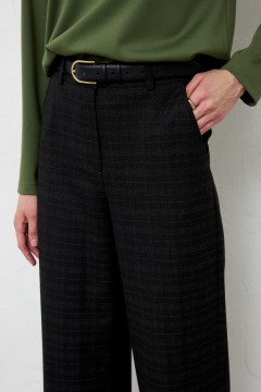 Прямые тёмно-серые брюки в клетку с карманами Cloxy(фото2)