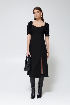 Чёрное платье с разрезом Cloxy(фото2)