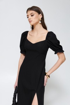 Чёрное платье с разрезом Cloxy(фото3)