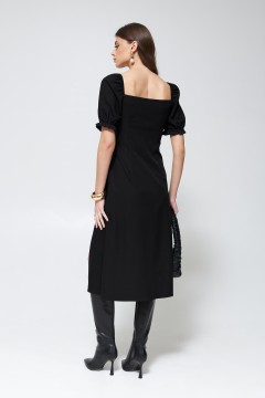 Чёрное платье с разрезом Cloxy(фото4)
