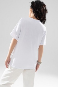 Белая базовая футболка с принтом Charutti(фото3)