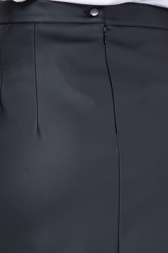 Чёрная кожаная мини юбка Bellovera(фото3)