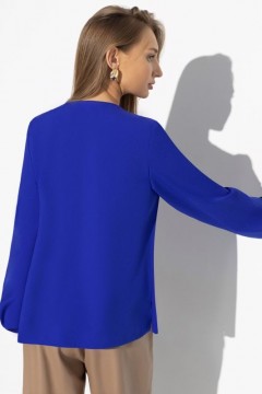 Синяя блузка с защипами по переду Charutti(фото4)