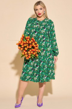 Ярко-зелёное платье с цветочным принтом Dora(фото2)