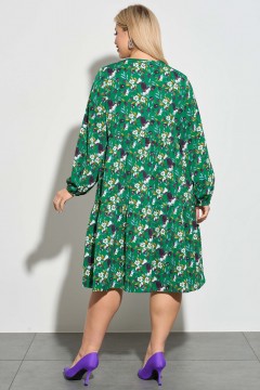 Ярко-зелёное платье с цветочным принтом Dora(фото4)