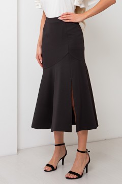 Длинная чёрная юбка с разрезом Кайла №1 Valentina(фото3)