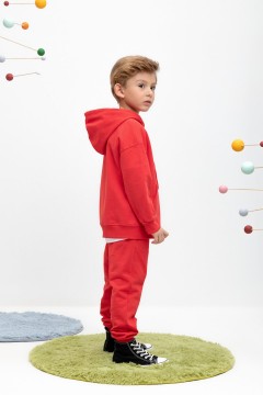 Стильные красные брюки для мальчика  КР 400464/красный к444 брюки Crockid(фото2)
