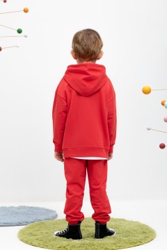 Стильные красные брюки для мальчика  КР 400464/красный к444 брюки Crockid(фото3)