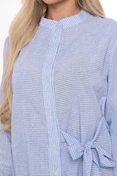 Голубая рубашка в полоску с завязками Lady Taiga(фото3)