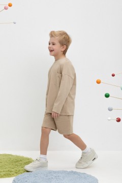 Стильные шорты для мальчика  КР 400510/темно-бежевый к456 шорты Crockid(фото3)