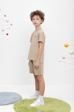 Удобные шорты в бежевом цвете для мальчика КР 400510/темно-бежевый к458 шорты Crockid(фото2)