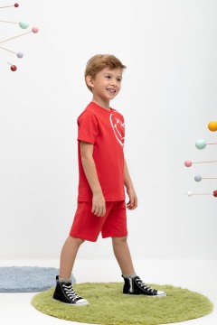Красивые шорты в красном цвете для мальчика КР 400642/красный к444 шорты Crockid(фото2)